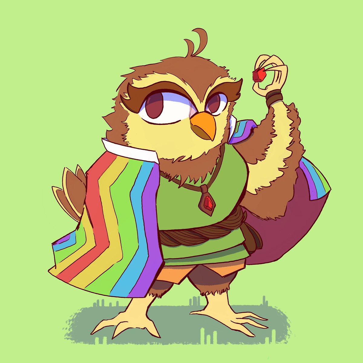 78/365  #DrawEveryday⁠Owlfolk Friend who knows magic and likes learning about the world.  #dnd5e  #owlfolk
