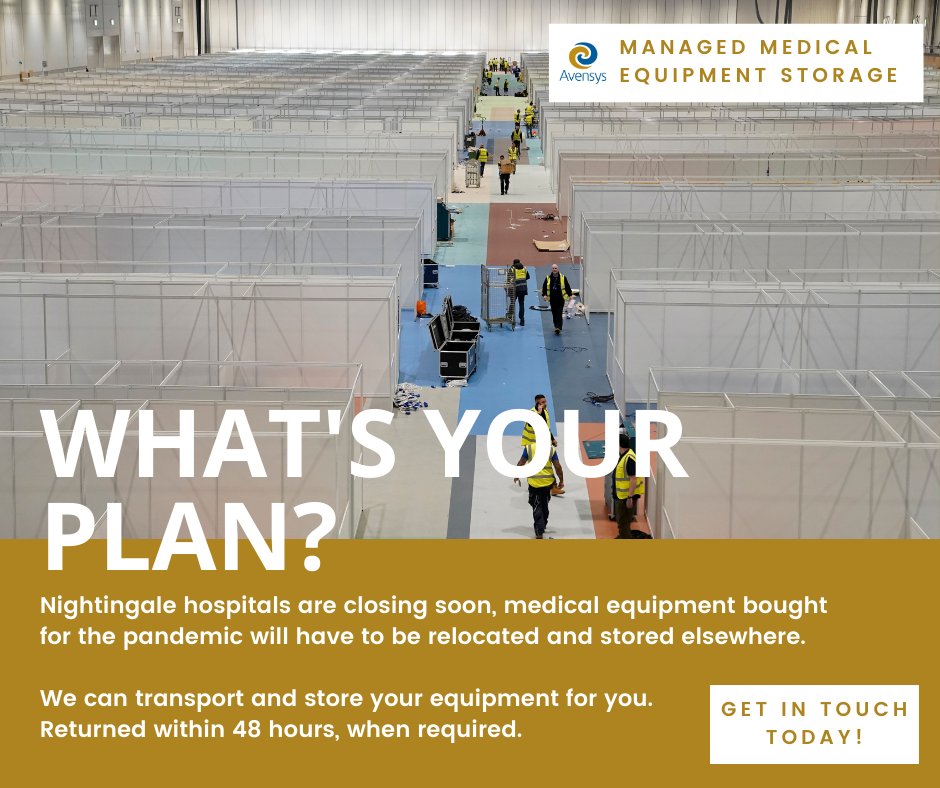 AvensysUKLtd's tweet photo. Where will you store your medical equipment when forced to vacate temporary hospital facilities? https://t.co/Xe0ktUZ8oX