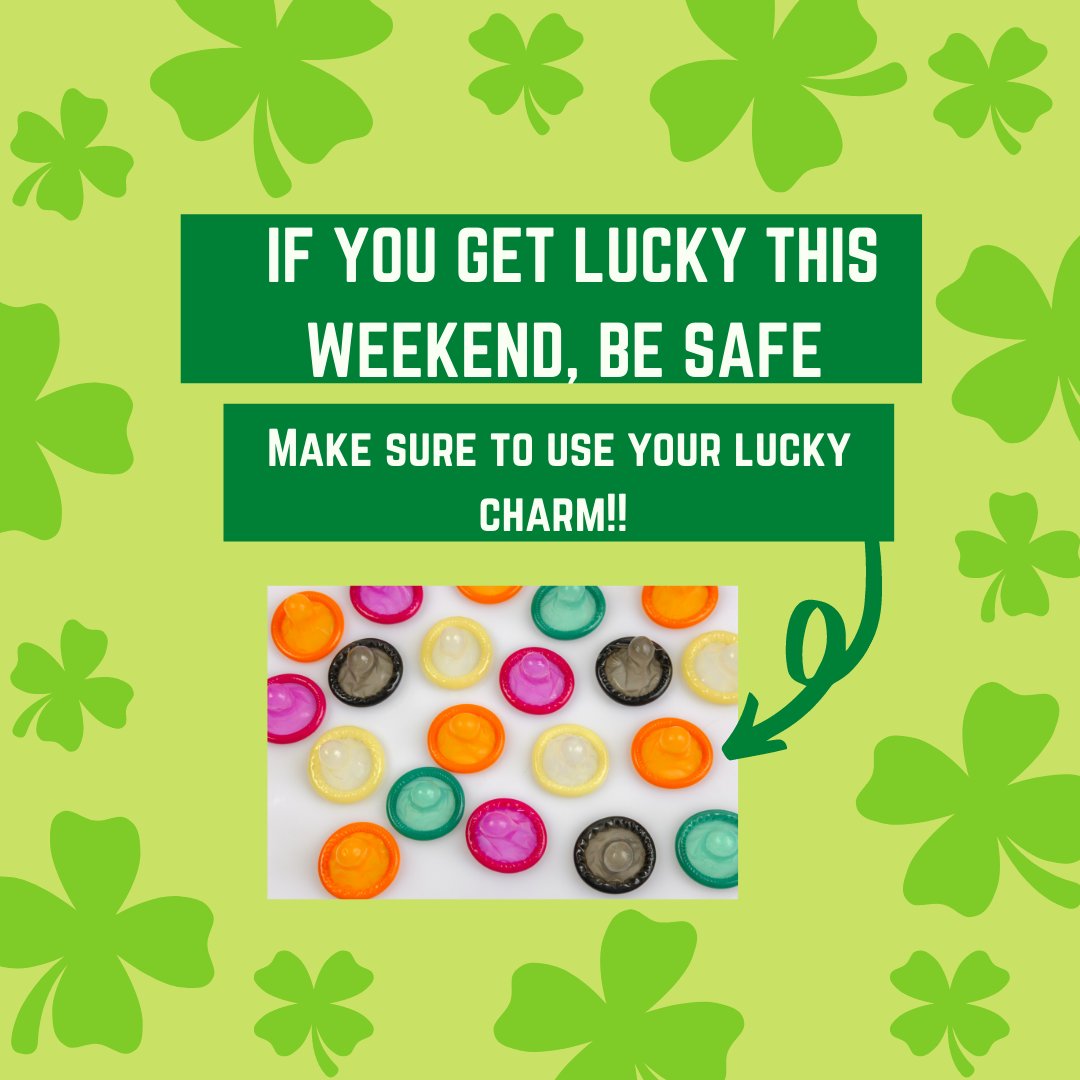GCHealthPromo's tweet photo. #safersex #luckycharm https://t.co/SvEzVrHRJn