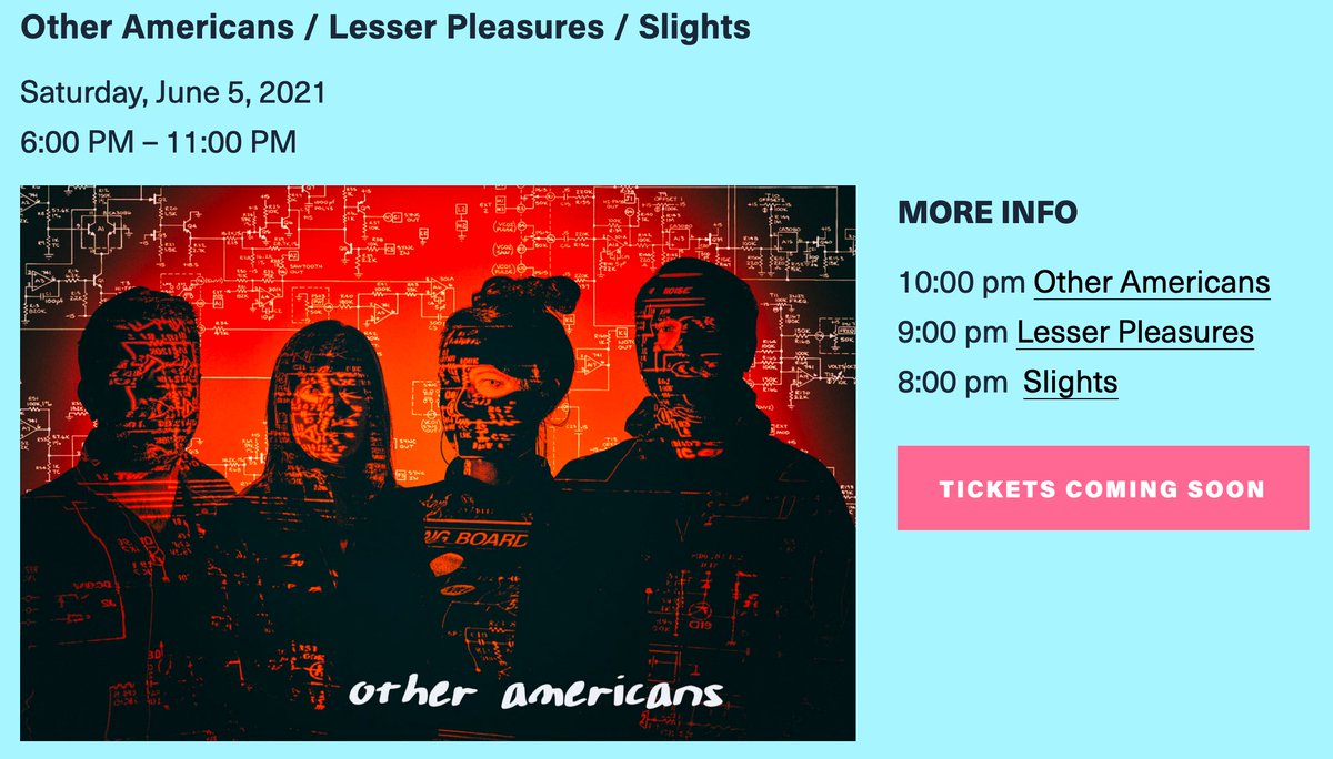 sidmuchrock's tweet photo. Just saw this one pop up. @AmericansOther with #LesserPleasures and #Slights are playing #LemonadePark on 6/5. #livemusic https://t.co/jTDGNnitYs