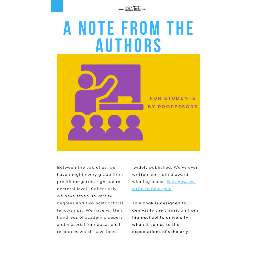 EssayJack's tweet photo. Still trying to get used to essay writing at university?  

Check out this free ebook packed with tips and insights to help you understand what is expected of you and what to do about it!

https://t.co/5CWHu3fyTF

#ForStudentsByProfessors https://t.co/Wf5UWyttFB