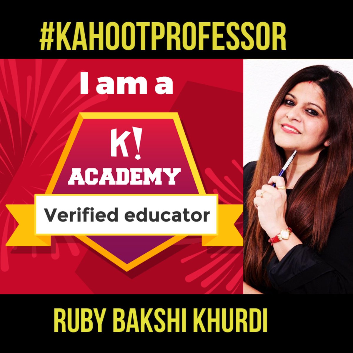 ruby_bakshi's tweet image. I am a verified #Kahoot Educator 
lnkd.in/dEPHNJQ 

✅ Educate
✅ Empathise 
✅ Empower 
#LearningwithRuby  #educationist  #elearning #engagingLearners 
#gamification  #LearningisFun #blendedlearning #edtech   #highereducation  #virtualclassroom