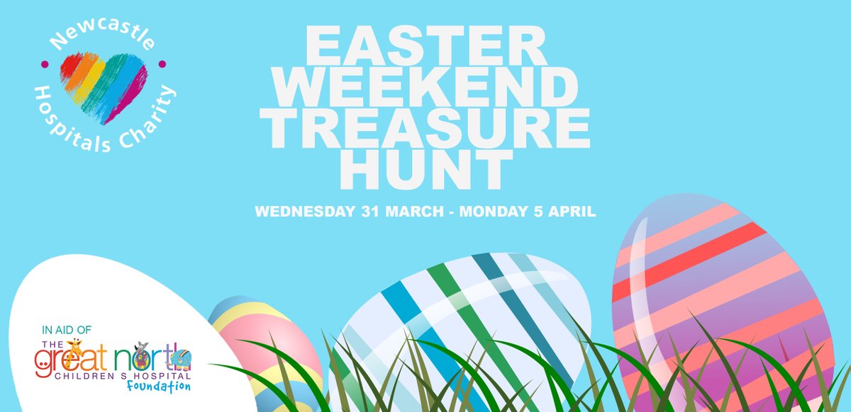 Get active over the Easter Weekend and take on the <a href="/Newcastle_NHS/">Newcastle Hospitals Charity</a> #TreasureHunt! 

A fantastic way to have fun with your loved ones while raising money for our Great North Children’s Hospital Foundation. 💙🌈🌟🦒

Sign up below:
eventbrite.co.uk/e/easter-weeke…