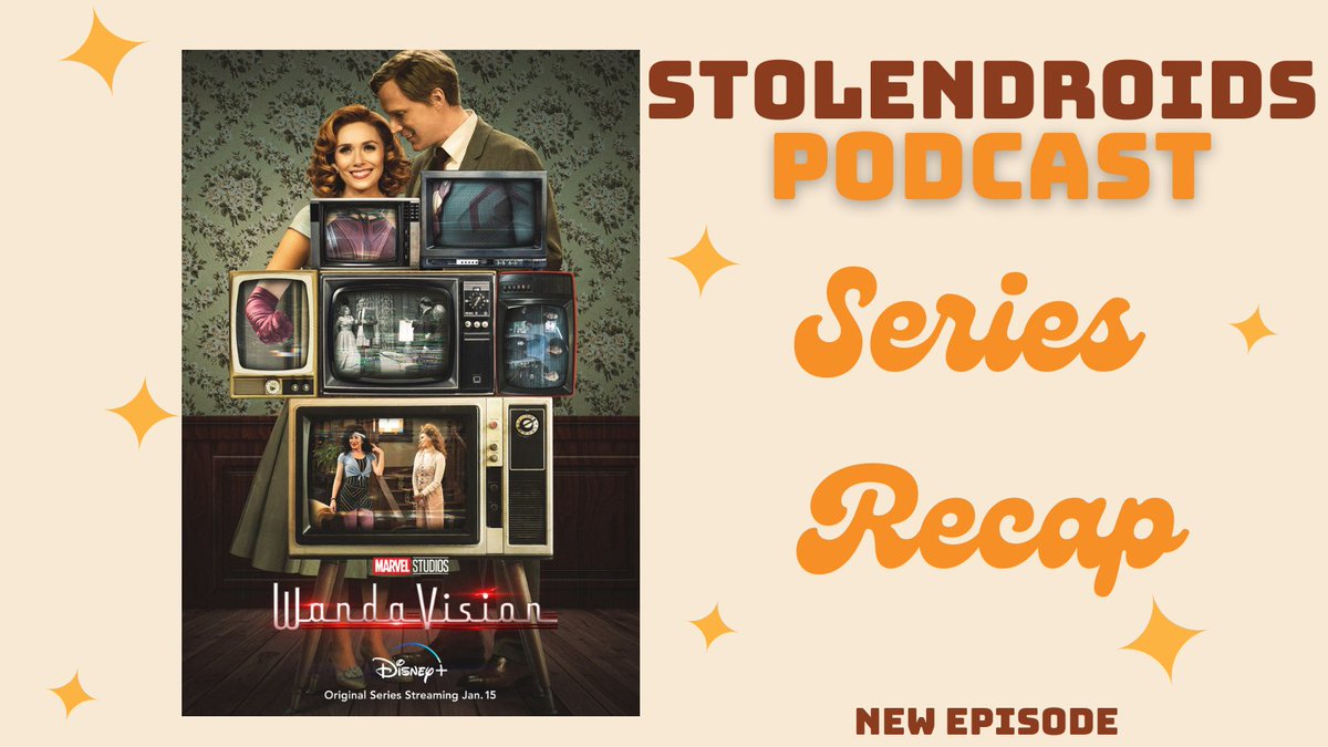 Stolendroids's tweet photo. WandaVision! Wa-wandaVision! You can now listen to our series recap wherever you get podcasts! Video version on our fb page or YouTube! #WandaVision #marvel #mcu #podcasts #podernfamily https://t.co/3CdPXF0KLZ