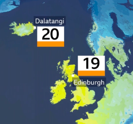 bbcweather's tweet photo. It's not often we get to say this, but yesterday Scotland and Iceland were amongst the warmest parts of Europe.👇 https://t.co/45yIT6bYSR