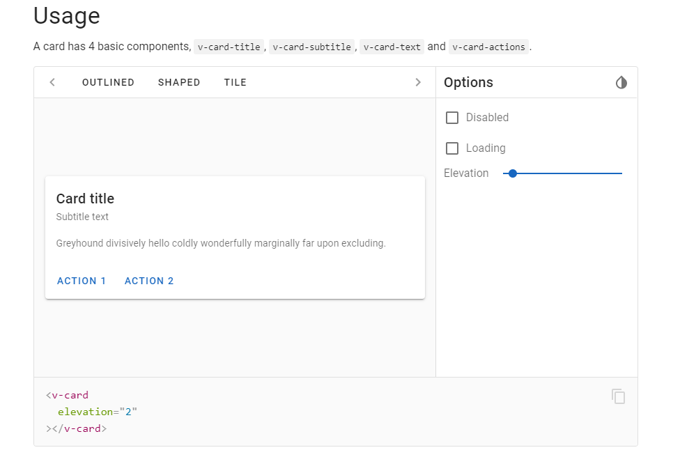 Vuetify.js on Twitter "The vcard component is a versatile component
