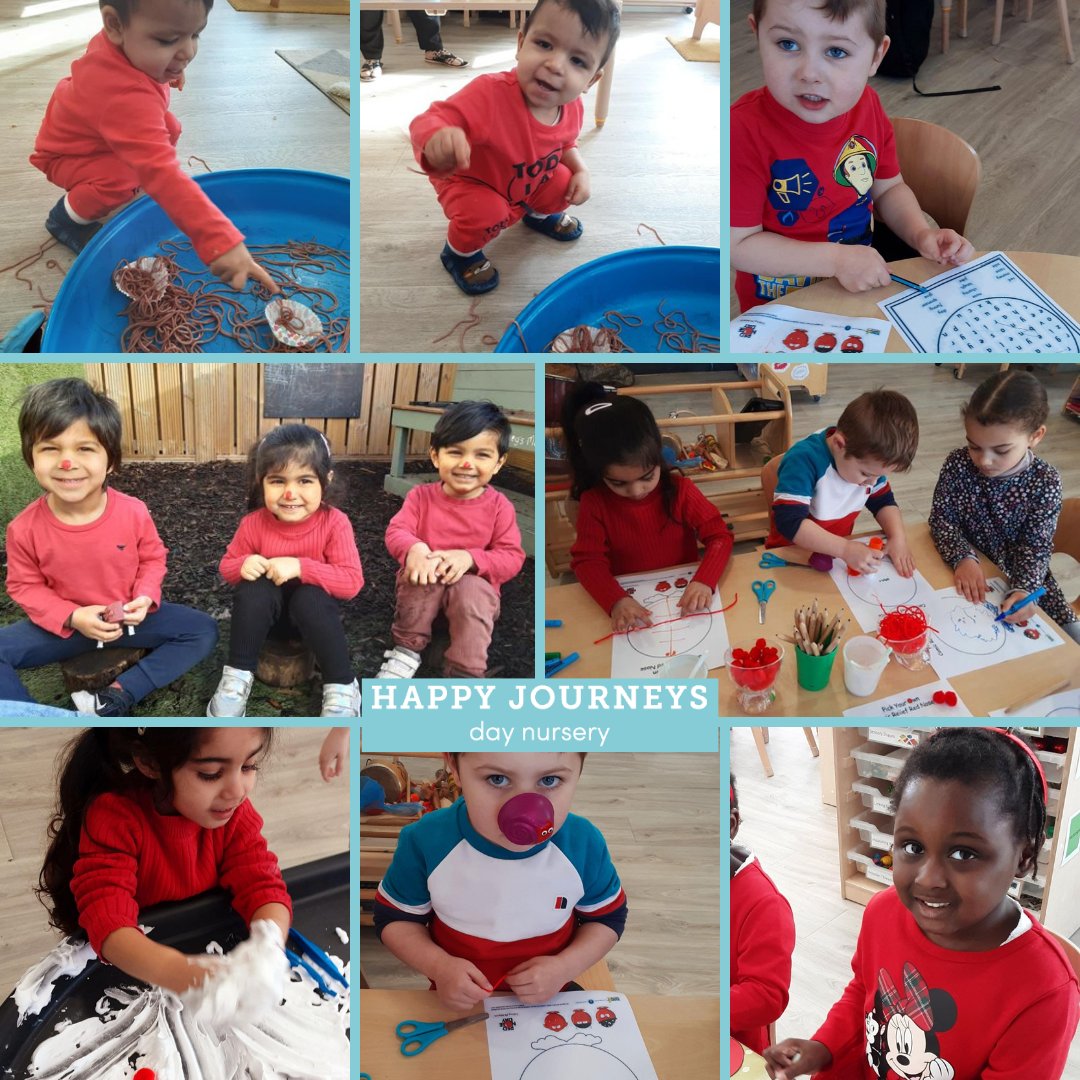 happyjourneys3's tweet photo. The nursery has had great fun celebrating #RedNoseDay! We had some fun sensory activities and, of course, were all in red!

#nurseryupdate #rednoseday #rednosedayactivities #comicrelief #comicreliefday https://t.co/buZARrS9Zh