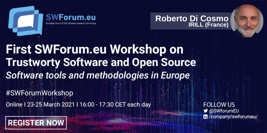 SWforumEU's tweet photo. The workshop agenda is now live!

Find out when our #Keynote's such as @rdicosmo from @irill are speaking. #SWForumWorkshop

Visit the agenda now:
➡️https://t.co/0Wl7Z07J0X⬅️
#digitalEU #softwaredevelopment #workshop #opensource #software #openscience https://t.co/zdLXgm6Wya