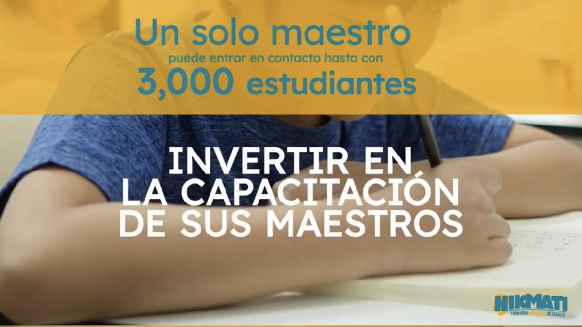 “Todos los niños y niñas merecen tener buenos maestros” #ODS4 #EducaciónDeCalidad Conoce nuestra labor ➡️youtu.be/RsiH_7-kY78