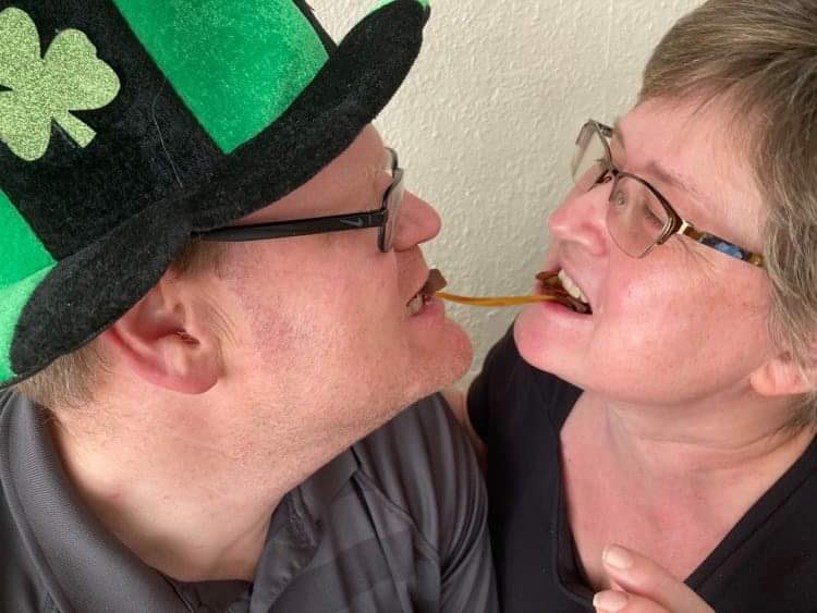 CubanLunch's tweet photo. Racing to the middle of a #RumandButter bar with my husband and co-founder on St. Patrick’s! (As we race to get this bar out to stores this spring) #IrishSweets #CanadianCandy https://t.co/oaF9dfwjHw