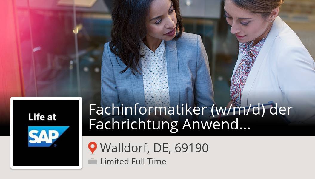 Fachinformatiker (w/m/d) der Fachrichtung Anwendungsentwicklung #Start 2021 in Walldorf (VT/#STAR) (#WalldorfDE69190) workfor.us/lifeatsap/4su4… #job #JobsAtSAP