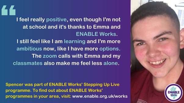 The Young Person’s Guarantee is a partnership that is committed to ensuring that young people in Scotland do not fall through the cracks. This fabulous quote from a young person involved in an @ENABLEScotland  programme highlights the importance of trusted support.  #YPGuarantee