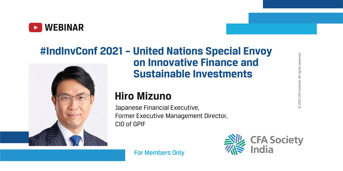 WATCH ON DEMAND: 
Watch @hiromichimizuno deliver the session 'United Nations Special Envoy on Innovative Finance and Sustainable Investments' at 11th edition of #IndiaInvConf

 cfasocietyindia.org/videos/11thiic…

 #IndiaInvConf #watchondemand #cfasocietyindia