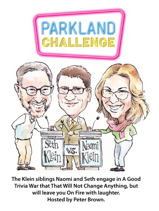 ParklandInst's tweet photo. Our 25th anniversary celebration March 25 includes the must-see Parkland Challenge. You'll see @NaomiAKlein  and @SethDKlein battle for sibling supremacy while @PeterBrownKnows takes us on a hilarious game-show-style journey. To register and donate: https://t.co/sssL3XLHp7 https://t.co/XdWgekEdb8
