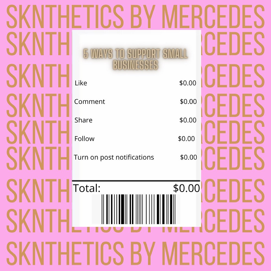 Skntheticsbymer's tweet photo. Support is free! Friends, family, supporters ... these five tips go a LONG way for small business. Share this for me 💗 #skntheticsbymercedes #SmallBusiness #advertising #nyc https://t.co/NhRzqboeLp