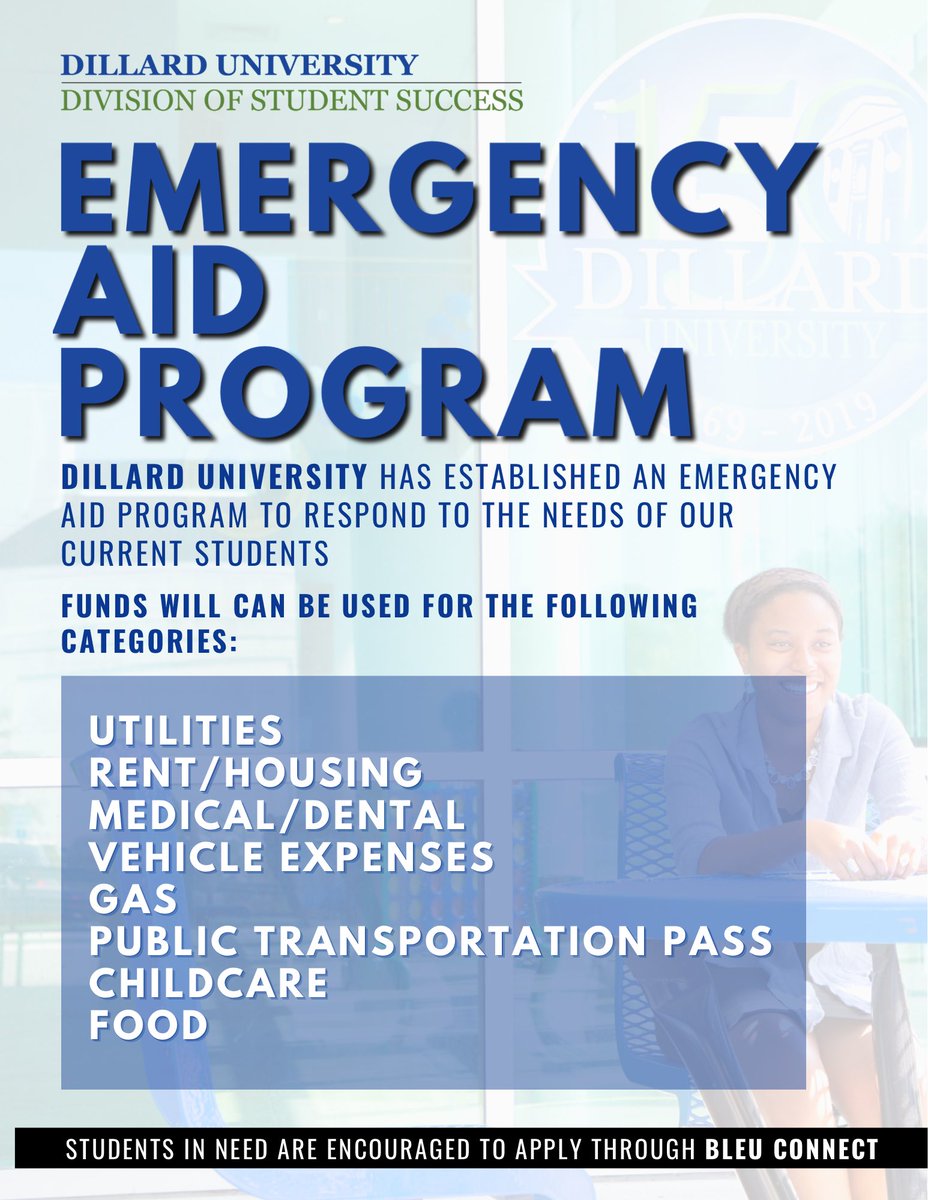 DU_SEAL's tweet photo. We're excited to inform you about a new emergency assistance program being launched on campus, the Bleu Devil Emergency Aid program. The emergency grant funding is designed to assist  current DU students with unforeseen financial need. https://t.co/2VAJJiGbqI