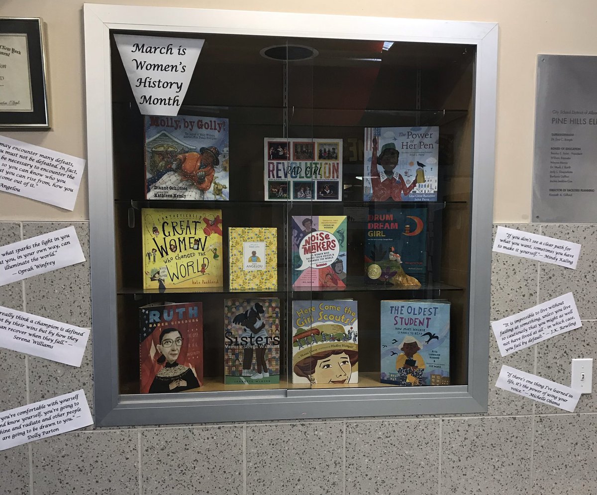 In celebration of Women’s History month we have a display with some of our favorite texts that highlight accomplishments of female leaders!  What books are you reading at home this month?