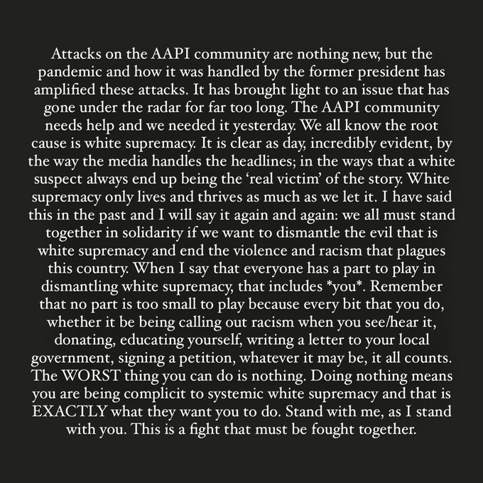 This is me saying my peace on the horrendous, tragic event that happened in Atlanta. It&rsquo;s been an emotional<a href="/tag/aapi"class="tags"><span>#aapi</span></a><a href="/tag/stopasianhate"class="tags"><span>#stopasianhate</span></a><a href="/tag/racismisavirus"class="tags"><span>#racismisavirus</span></a><a href="/tag/stopaapihate"class="tags"><span>#stopaapihate</span></a>