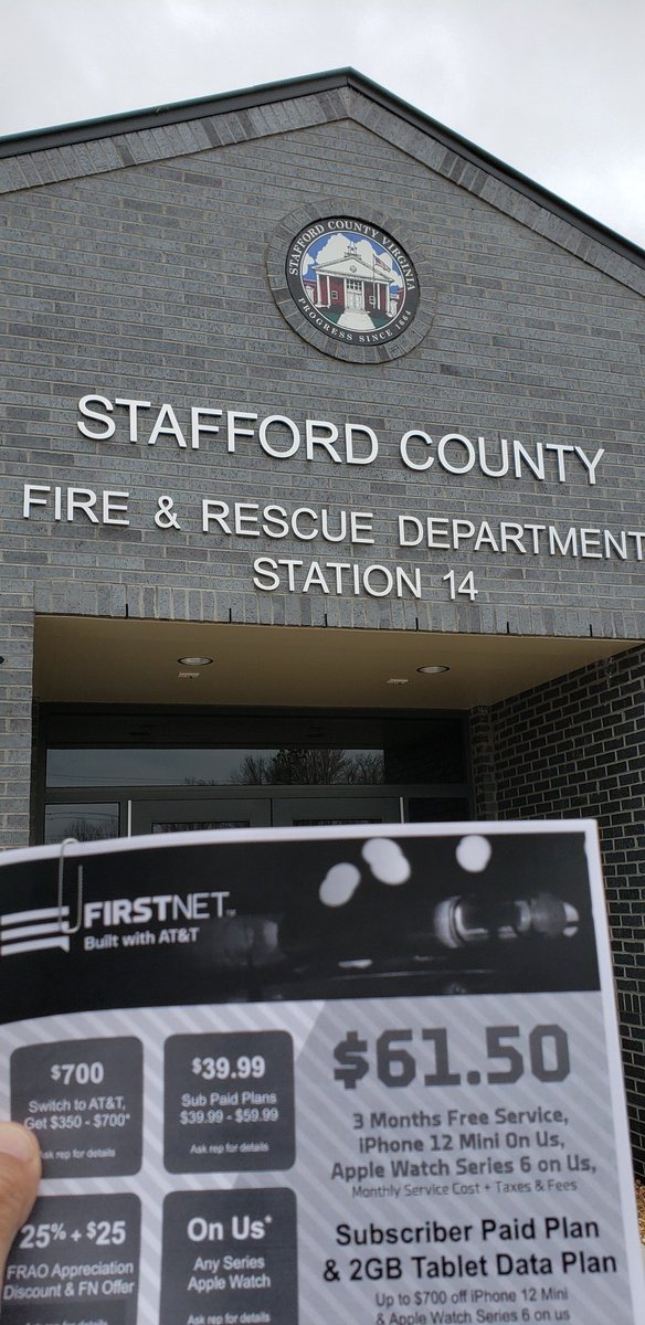 Another one! Had to drop by our local Fire Department here in Stafford!  Spreading the word of FN Ignite! <a href="/elthonmunoz/">Elthon Munoz</a> <a href="/LoganEaves2/">Logan Eaves</a> <a href="/JakeAraghi/">Jake Araghi</a> <a href="/relayrichard/">Richard Totten</a> <a href="/VMoncada_/">Vanessa Moncada</a> @ATTPortablesEVD