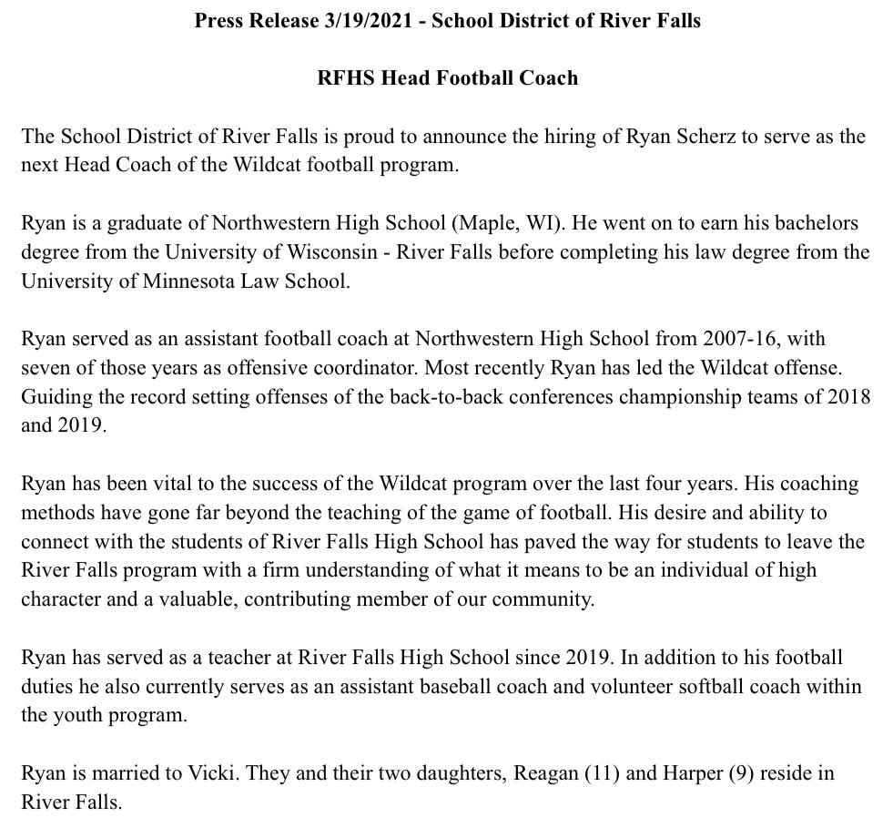 River Falls Football tweet media