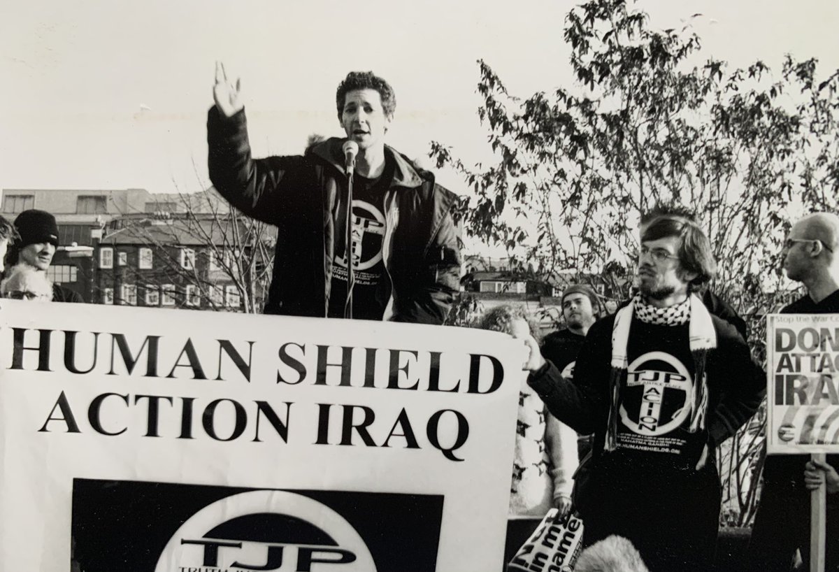 4/. “Combining the idealism & solidarity of the International Brigades with Gandhian principles of non-violent direct action, the human shields who travelled to Iraq to try & stop the war were a new incarnation in a long tradition of protest.” @CNN  http://edition.cnn.com/2003/WORLD/meast/01/24/sprj.irq.shields/