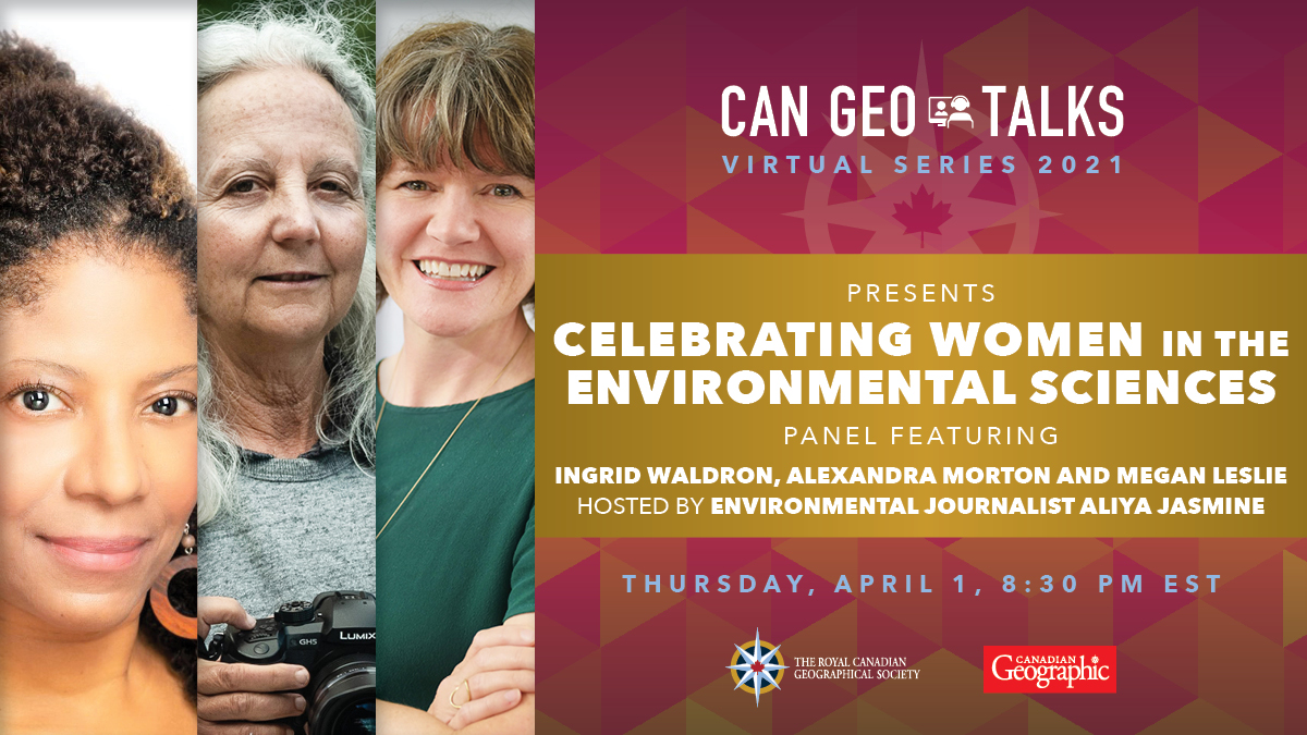 For April's Can Geo Talk, we'll be hosting our first panel! We'll be joined by <a href="/ingrid_waldron/">Dr. Ingrid Waldron</a>, @alex4salmon &amp; <a href="/MeganALeslie/">Megan Leslie</a> for a conversation celebrating women in the environmental science, hosted by environmental journalist <a href="/aliyajasmine/">Aliya Jasmine</a>.

Meet the panelists &amp; host: (1/11)