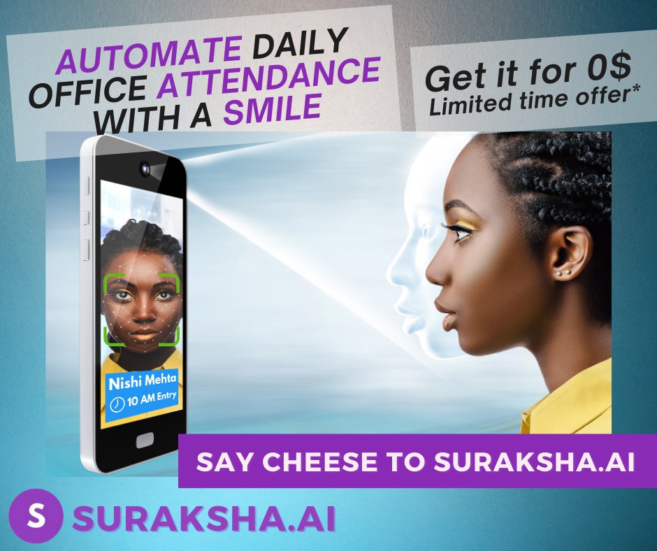 CodeVectorLabs's tweet image. Changing the way we take daily office attendance⌚⌚
With face recognition
Say CHEESE 🧀🧀🧀
To get free trial and avail offer visit
suraksha.ai
Made in Bharat 🇮🇳