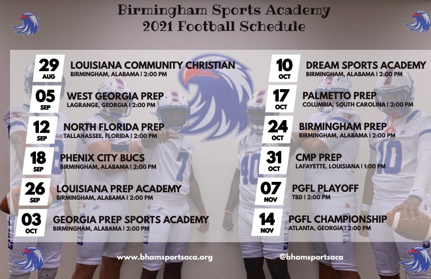 bhamsportsaca's tweet photo. 2021 SCHEDULE RELEASED https://t.co/uqZTVrMJzw