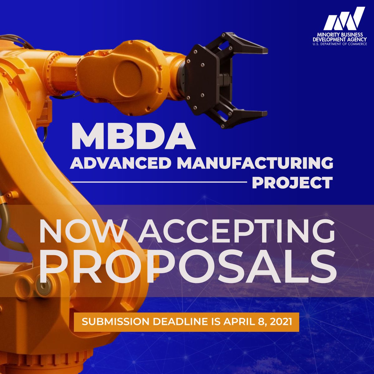 Have you heard? MBDA is seeking proposals to operate one of four Advanced Manufacturing Specialty Centers to provide  business development and manufacturing assistance services to MBEs. Visit go.usa.gov/xsPb4 to learn more. 
#MBDAgrants #federalgrants #grantcompetition