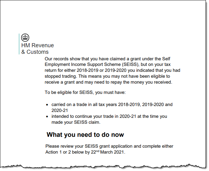 Fuller_Spurling's tweet photo. Urgent: 
Did you receive one of these emails from #HMRC demanding confirmation that you're still trading?

For a change, it may not have been a scam.

And you only have 3 days left to respond.

#SEISS #SelfEmployed #SMEs #SME #StillTrading https://t.co/DA6mz4safa