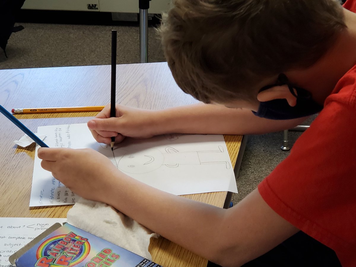 CMSOwls's tweet photo. Personifying some vocab words on this lovely Friday. 😊 Next week they'll make connections between eachothers' characters based on the pictures/ back stories created today. Should help with remembering what their words mean! #6thgrade @cms_grizzlies https://t.co/TTUxIwRZL8