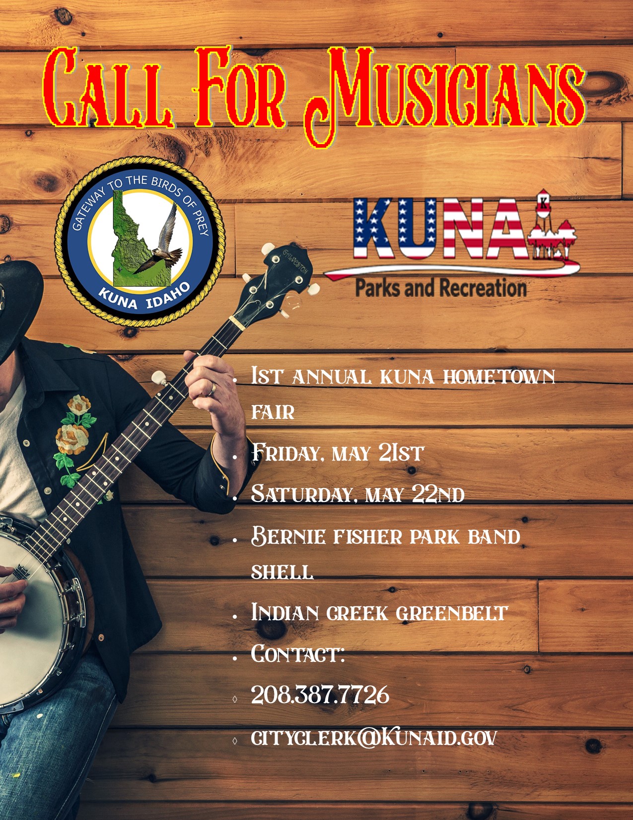 City of Kuna Idaho on Twitter "Interested in performing at the 1st