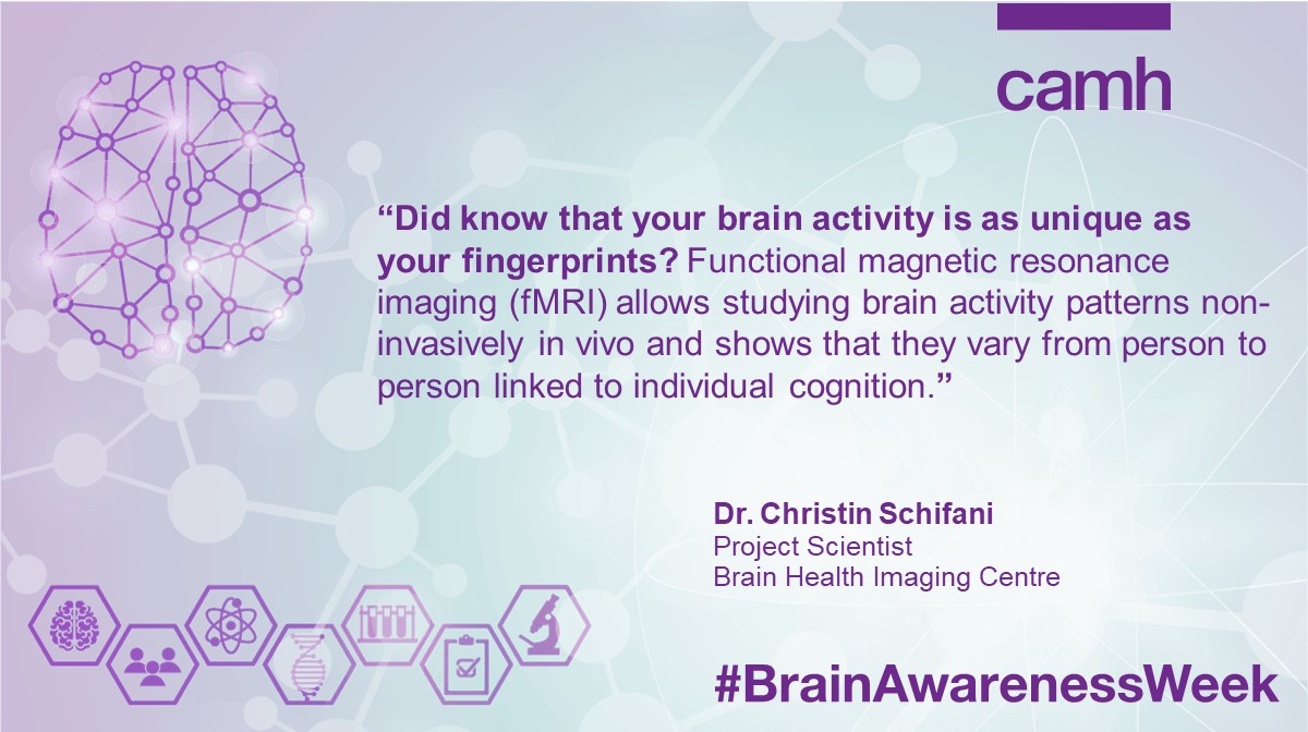 Christin Schifani (@christinschifa1) on Twitter photo The brain is such a complex & fascinating organ & we still have to learn so much. Did you know for instance that brain activity varies from person to person? Important research on that is done at <a href="/CAMHResearch/">CAMH Research</a> by @ColinHawco <a href="/AVoineskos/">Aristotle Voineskos</a> @ErinWDickie #BrainAwarenessWeek #CAMHBrain The brain is such a complex & fascinating organ & we still have to learn so much. Did you know for instance that brain activity varies from person to person? Important research on that is done at <a href="/CAMHResearch/">CAMH Research</a> by @ColinHawco <a href="/AVoineskos/">Aristotle Voineskos</a> @ErinWDickie #BrainAwarenessWeek #CAMHBrain