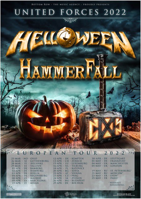 Breaking: HammerFall will release a new album in 2022, followed by a huge European tour with Helloween! How fucking cool is that? We literally could not be more excited about it! 

#HammerFall #HeavyMetal #TemplarsOfSteel #Concert #Gig #Tour #Live #Helloween #UnitedForcesTour2022