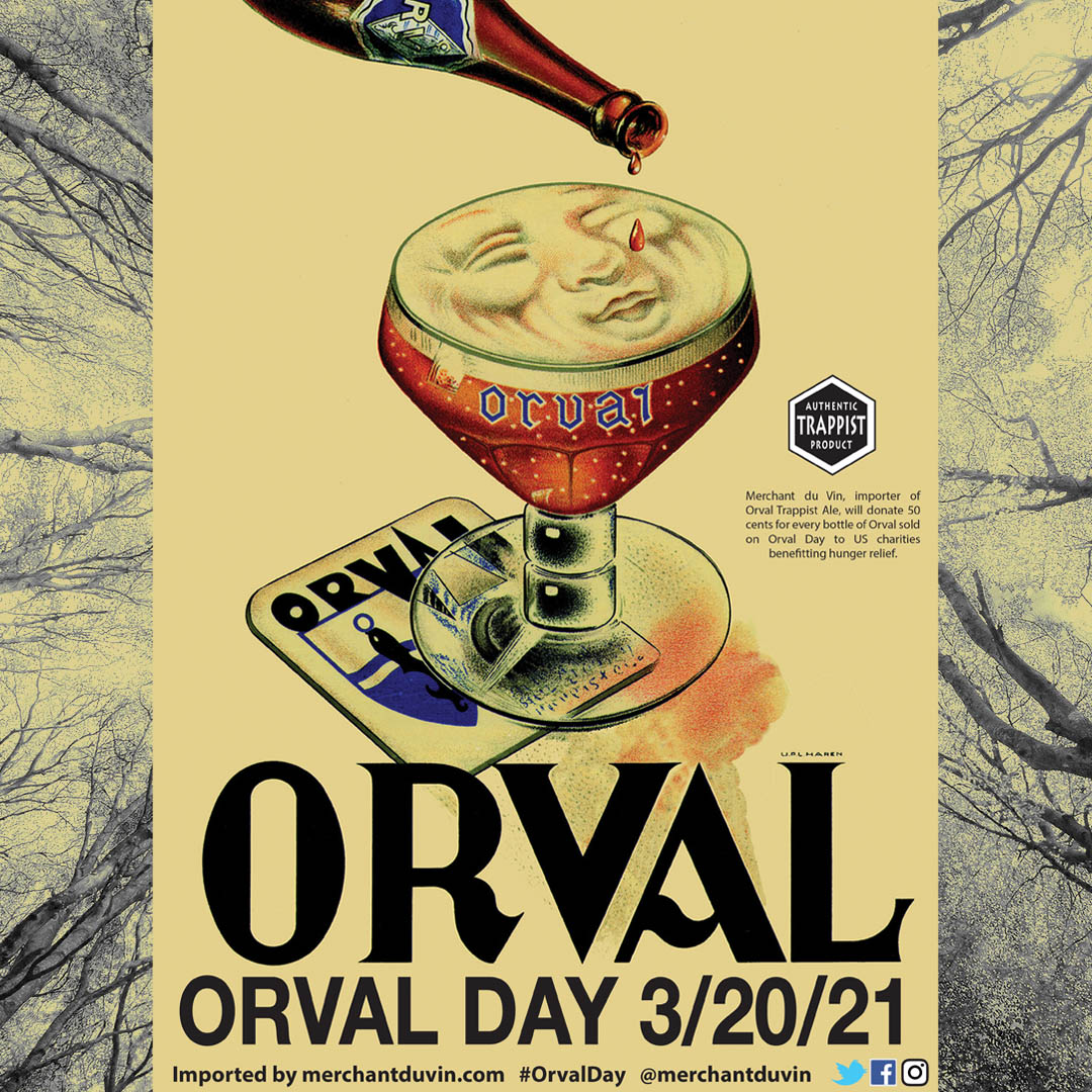 HenryFoxSales's tweet photo. Tomorrow, Saturday, March 20th is Orval Day! Grab yourself a bottle or two to celebrate this unique Trappist beer.
For every bottle of Orval sold on Orval Day @MerchantduVin will donate 50 cents to US charities for hunger relief!
#Cheers #Event #Donate #OrvalDay https://t.co/pSGvXIbMmK