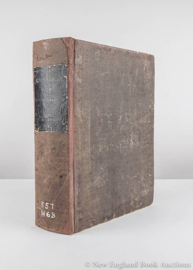 NewAuctions's tweet photo. #Hitchcock, Edward. Final Report on the #Geology of Massachusetts. 55 plates, including folding lithographs and maps (some colored). 4to, cloth; rebacked, 1 map detached, some foxing, soiling, etc., etc. Amherst &amp; Northampton, 1841 https://t.co/KBInB6p5Dx https://t.co/mGLe1RJBQ6