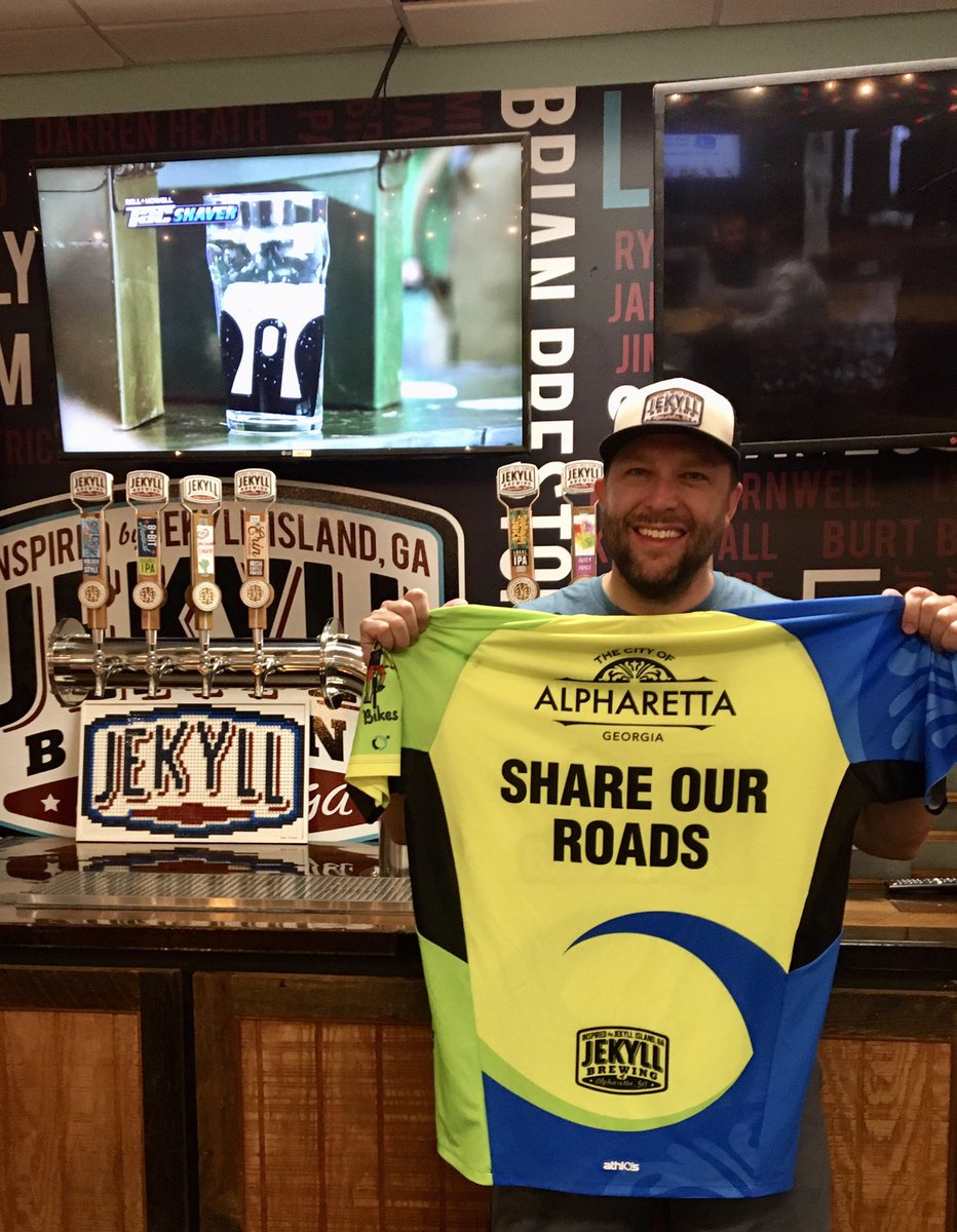 BikeAlpharetta's tweet photo. Cheers 🍻 to Friday - Zen Ride tonight from @jekyllbrewing Taproom on Marconi Dr. It’s DIY Greenway experience 🚴🏻♀️ 🏃 🤸🏿 from 5:30-7pm , then enjoy a beverage outside with Bike Alpharetta friends #zenride #zenrun #zenwalk #FridayVibes https://t.co/qaCGwHYlcy