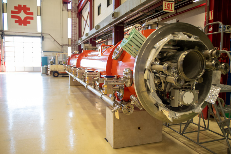 Fermilab's tweet photo. With these rapid-fire rays of light, scientists using #LCLSII will be able to examine microscopic biological and chemical processes in real time and extreme detail. We're proud and excited that this final cryomodule is on its way to @SLAClab! #NationalLabs #LabFriends https://t.co/XoEYwqIm88