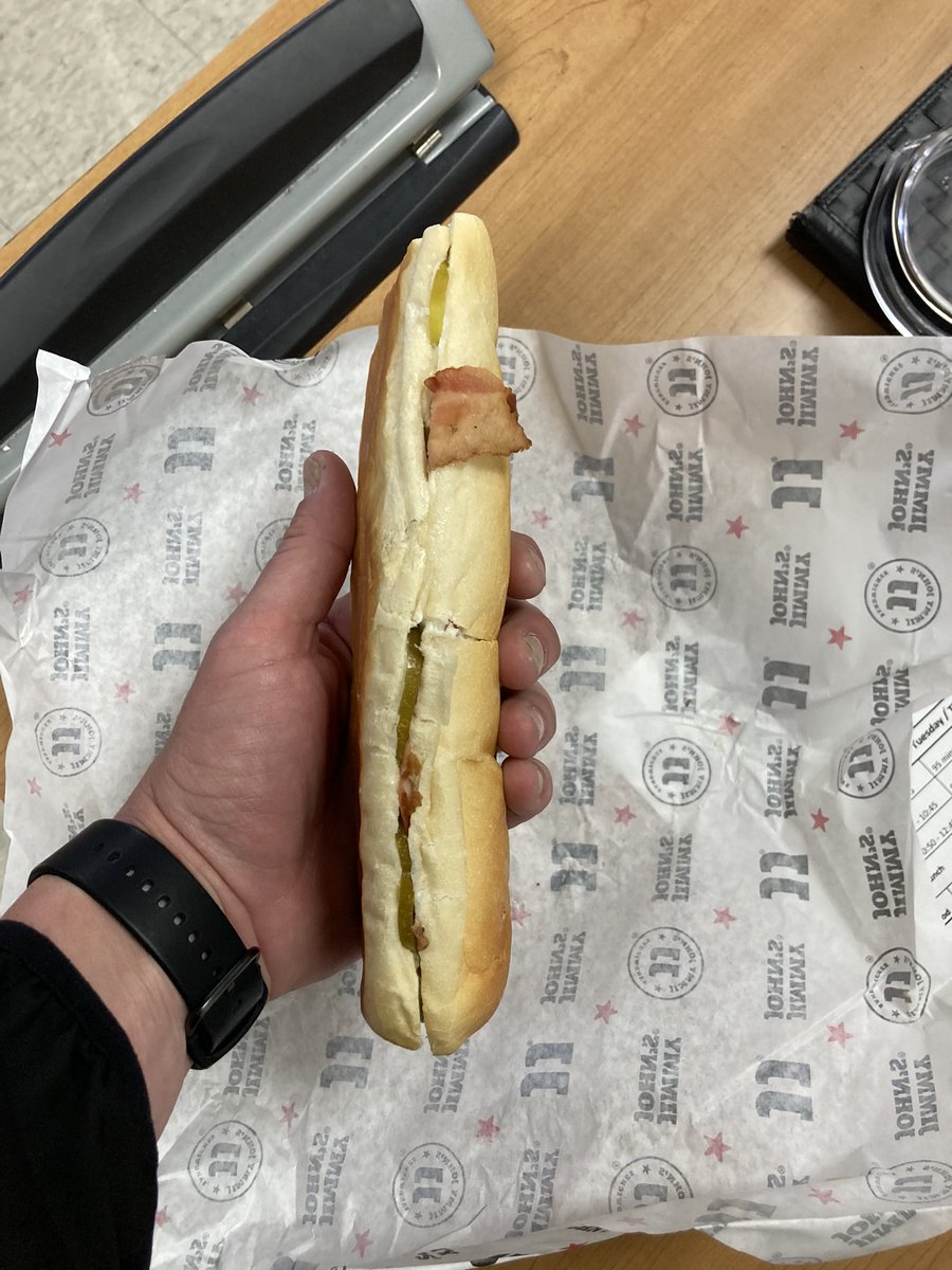 931CoachZ's tweet photo. @jimmyjohns this is unacceptable. My sandwich looks to have been run over and the amount of meat in this sandwich is something you should be ashamed of. Be glad you’re the only sandwiches that deliver https://t.co/G7GQXB1qLa