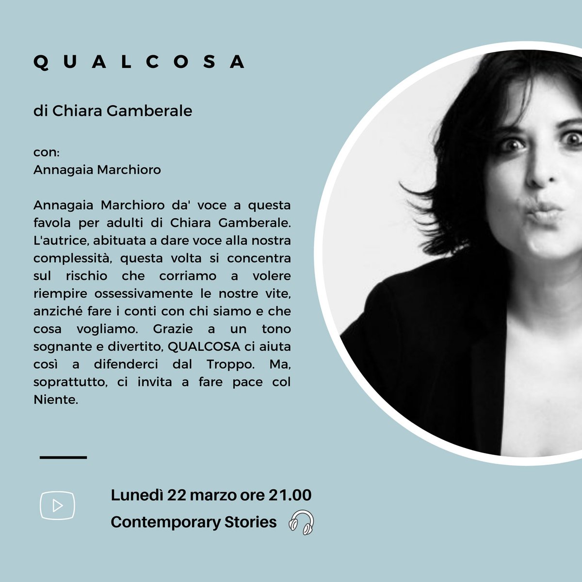 Terzo appuntamento di #ilunedìdimarzo: #Qualcosa di #ChiaraGamberale con #AnnagaiaMarchioro 🎧
teatrodelfino.it/myportfolio/i-… 
.
.
#tickets disponibili su @VivaTicket 
<a href="/AnnagaiaF/">Annagaia Marchioro FANs</a> #ilmecenate #clapsinonda