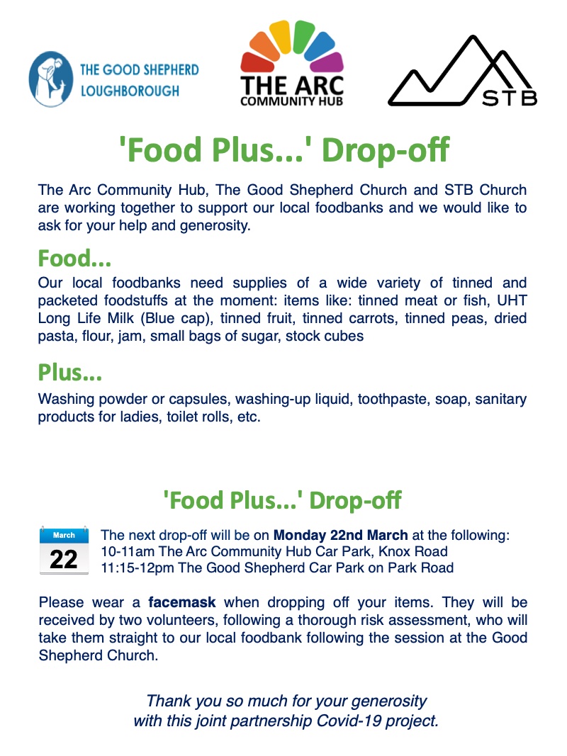 TheArcCommunit1's tweet image. Our next #foodbank is on Monday 22nd March. Why not pick up a few extra items during your weekend food shop and drop off on Monday. Thank you so much for your support. #FoodPlus