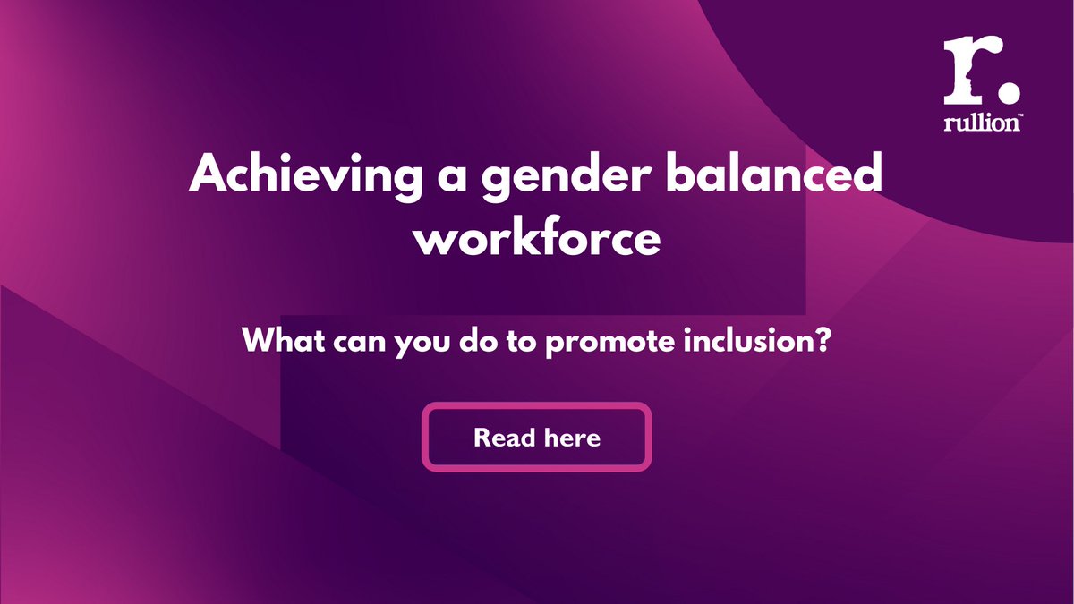 The Executive Team at Rullion has a 50/50 gender split, something we're really proud of. We've put together a blog with tips to help improve the gender balance of your organisation. Read more here: bit.ly/38V4hio

#PeopleArePriceless #Diversity #GenderBalance #Inclusion