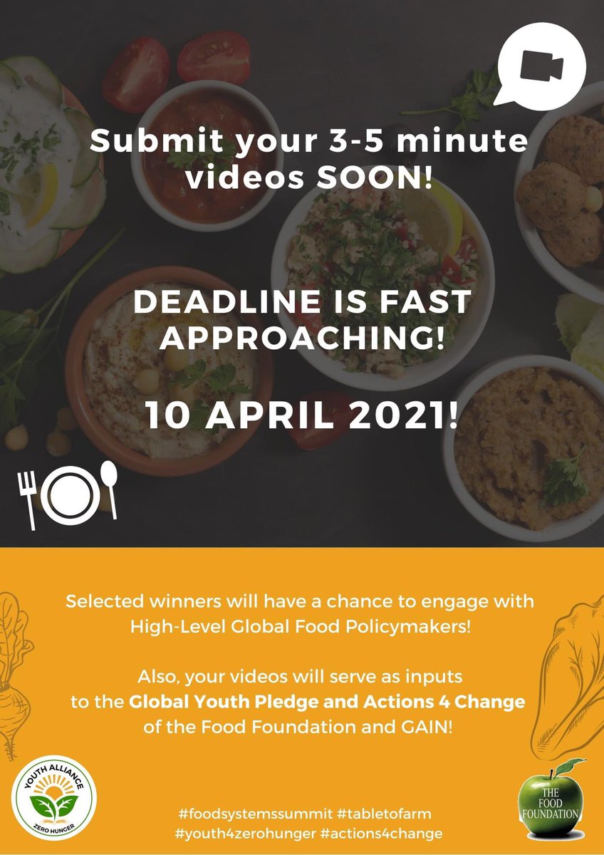 YPARDNepal's tweet photo. Do you want to discuss about the food system policy in a high level meeting?
Then submit your 3-5 minutes video for Table- to- Farm video challenge. #youth4zerohunger #unfsss #tabletofarm https://t.co/RgPpgBfa0X