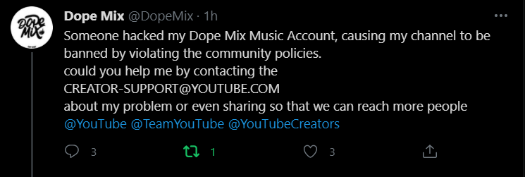 RaghavDabra4's tweet photo. Pls help my friend @DopeMix
 I request @YouTube @YouTubeCreators @TeamYoutube help my friend #ytcreators #YouTube #YouTuber #TeamYoutube https://t.co/jARRlrwGGz