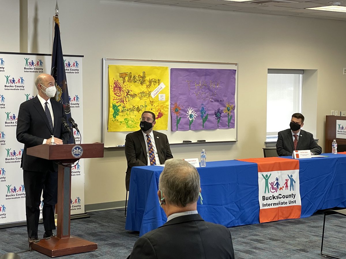 In Bucks Co with ⁦@GovernorTomWolf⁩ and ⁦<a href="/PSEAPres/">Aaron Chapin</a>⁩ discussing the success of the educator vaccination efforts in PA.