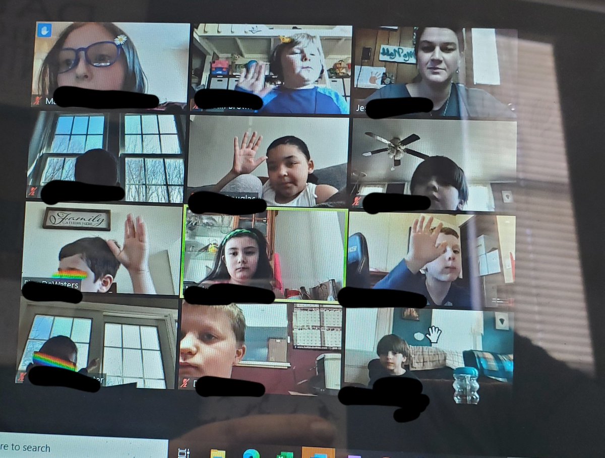 mcnabbteaching's tweet image. Playing I Spy and having lunch on zoom.with my friends who got all their iready minutes in! Not everyone could join,  but we are getting close to the whole class achieving their goals and me having to put a pie in my face!