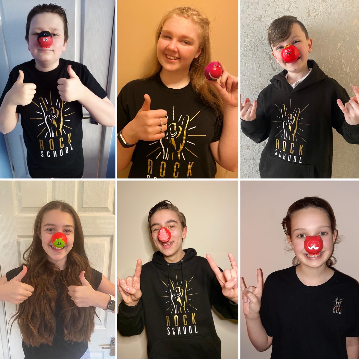 RockSchool_UK's tweet photo. Our #RockStudents have certainly got in the spirit for this years #ComicRelief which is centred around the power of humour #HumourIsPower
Show us how youโre celebrating @comicrelief ! ๐ด
#RedNoseDay2021 #RND21 #RedNoseDay #ComicRelief https://t.co/tWqWFePIF8