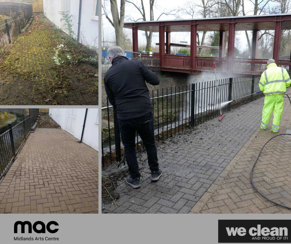 WeCleanBham's tweet image. The #weclean Specialist Cleaning Division have partnered with our long-term client the @mac_birmingham on an exciting pressure washing project as they gear towards their reopening to the public...