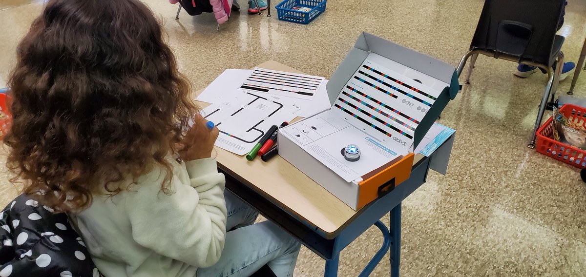 The 1st and 2nd grade students in STEAM lab <a href="/mybrownschool/">J. G. Brown School</a> are excited to be back in person. Today we learned about the Ozobot and coded the bot to find the cafeteria.#STEAMlabisawesome
#happyatschool