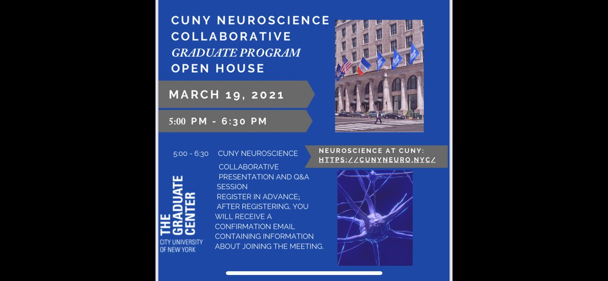 CUNY Neuroscience (@cunyneuro) on Twitter photo CUNY Neuroscience Open House today. Come find out about getting your PhD at ā¦<a href="/GC_CUNY/">The Graduate Center</a>ā© ā¦<a href="/CUNY/">The City University of New York</a>ā© Register to attend! huntercollege.zoom.us/meeting/regist⦠CUNY Neuroscience Open House today. Come find out about getting your PhD at ā¦<a href="/GC_CUNY/">The Graduate Center</a>ā© ā¦<a href="/CUNY/">The City University of New York</a>ā© Register to attend! huntercollege.zoom.us/meeting/registā¦
